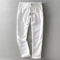 Men's Linen Trousers HARTTMAN HT379 in White