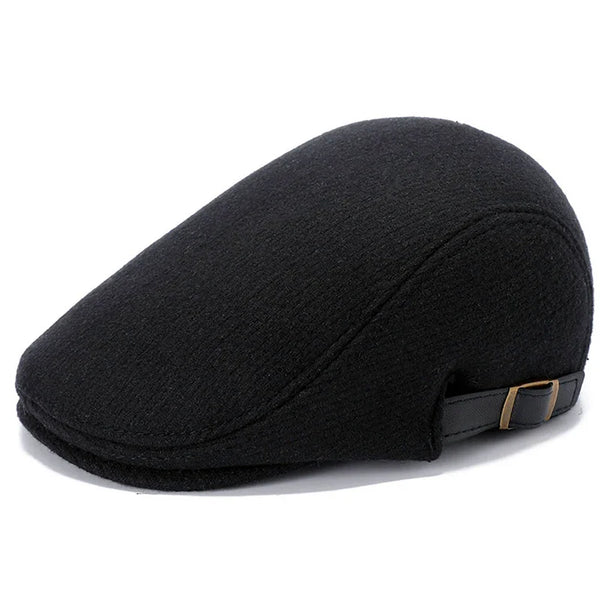 Men's Italian Cotton Flat Cap HARTTMAN HT033 in Black