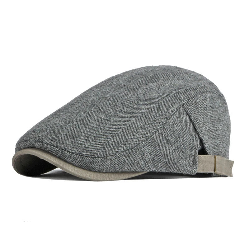 Men's Italian Wool Flat Cap HARTTMAN HT019 in Dark Grey