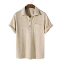 Men's Striped Cotton Shirt HARTTMAN HT125 in Beige