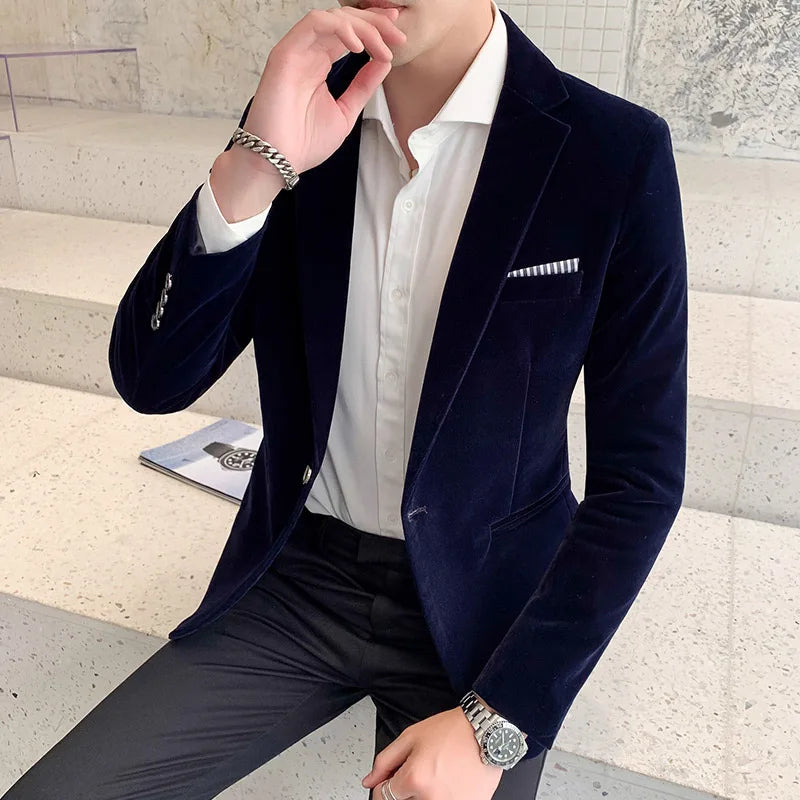 Men's Blazer HARTTMAN HT014 in Navy Blue