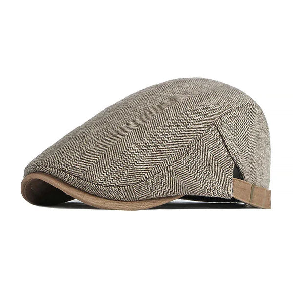 Men's Italian Wool Flat Cap HARTTMAN HT034 in Dark Khaki