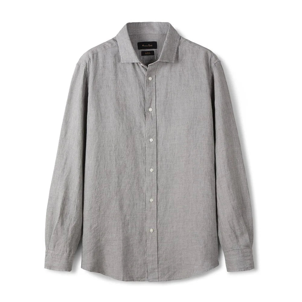 Men's Plain Linen Shirt HARTTMAN HT347 in Grey