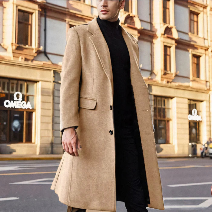 Men's Wool Overcoat HARTTMAN HT213 in Khaki
