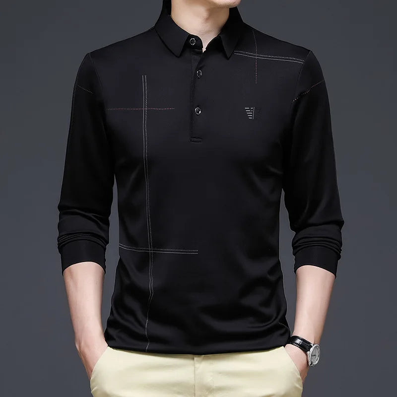 Men's Long Sleeve Polo Shirt HARTTMAN HT052 in Black
