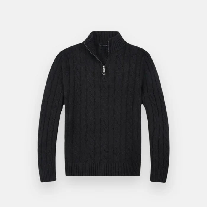 Men's Knitted Sweater HARTTMAN HT018 in Black