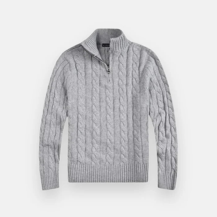 Men's Knitted Sweater HARTTMAN HT018 in Grey
