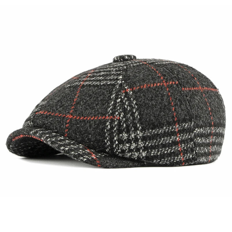 Men's English Wool Flat Cap HARTTMAN HT017 in Black
