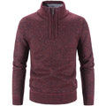 Men's Half Zip Sweater with Embroidered Collar HARTTMAN HT181 in Red