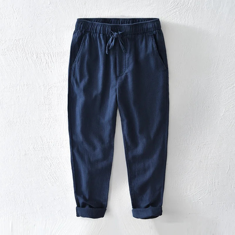 Men's Linen Trousers HARTTMAN HT377 in Blue
