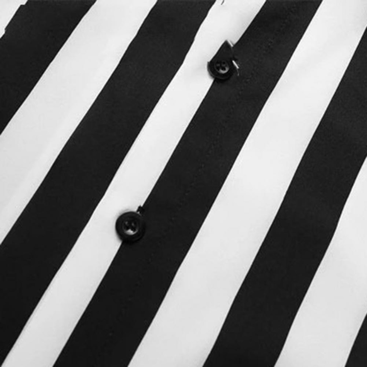 Men's Striped Grandad Collar Shirt HARTTMAN HT389