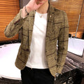 Men's Slim Fit Blazer HARTTMAN HT003 in Khaki
