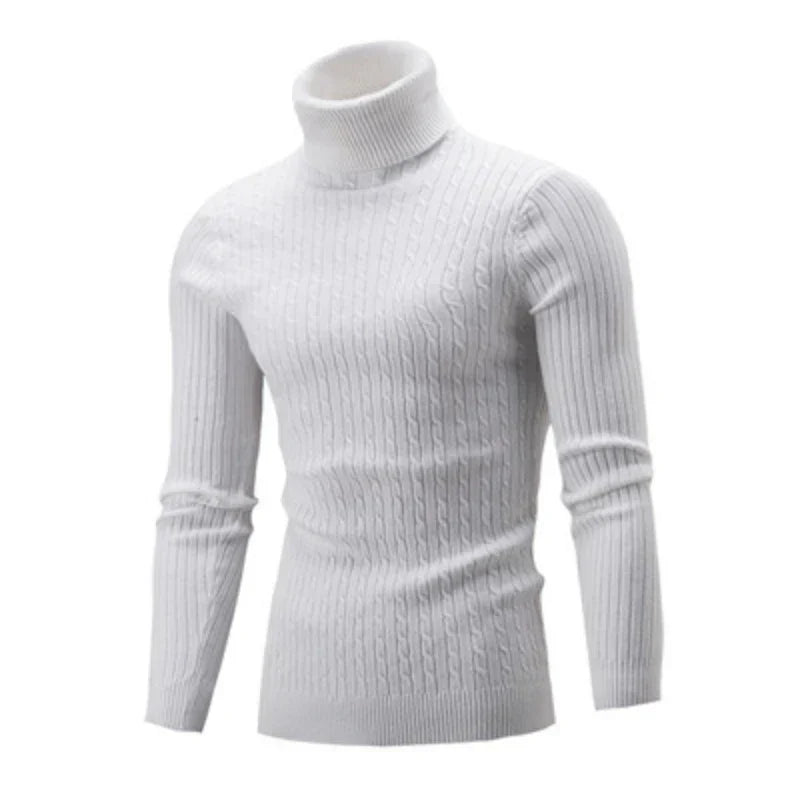 Men's High Neck Pullover Sweater HARTTMAN HT177 in White
