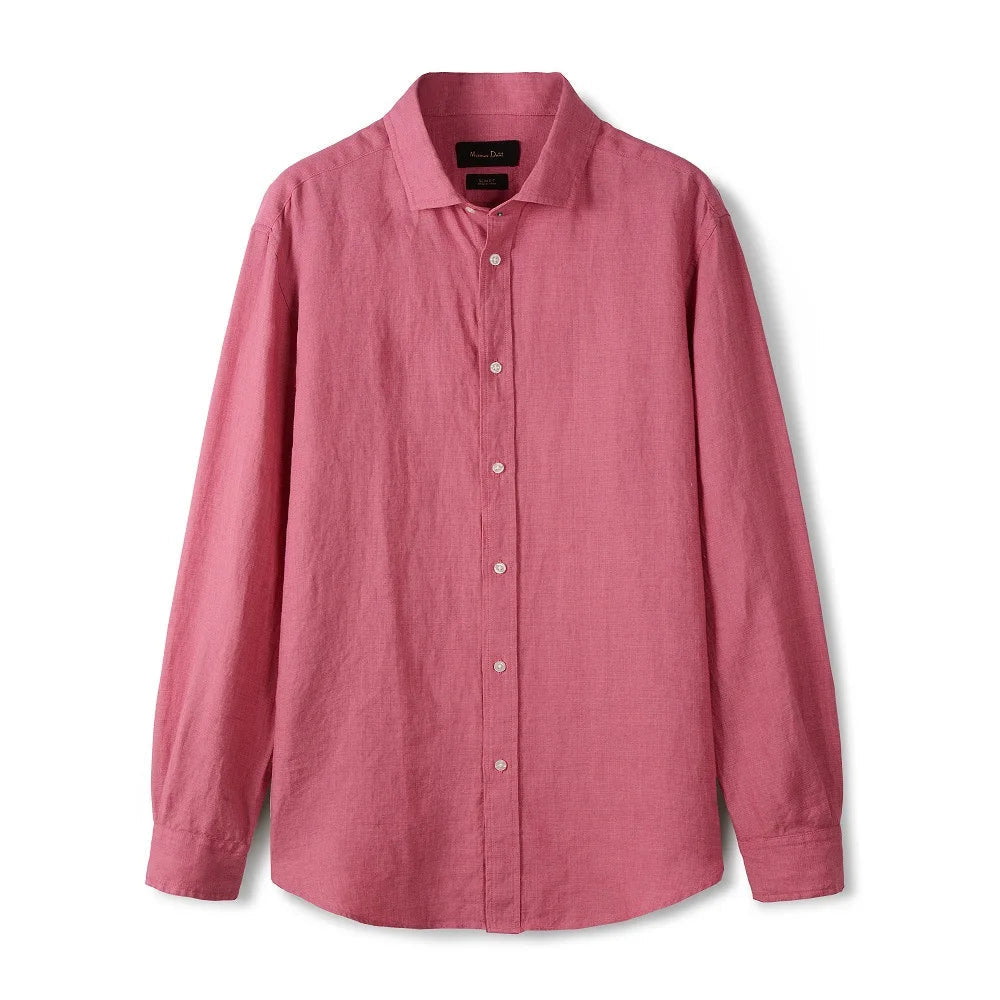 Men's Plain Linen Shirt HARTTMAN HT347 in Pink