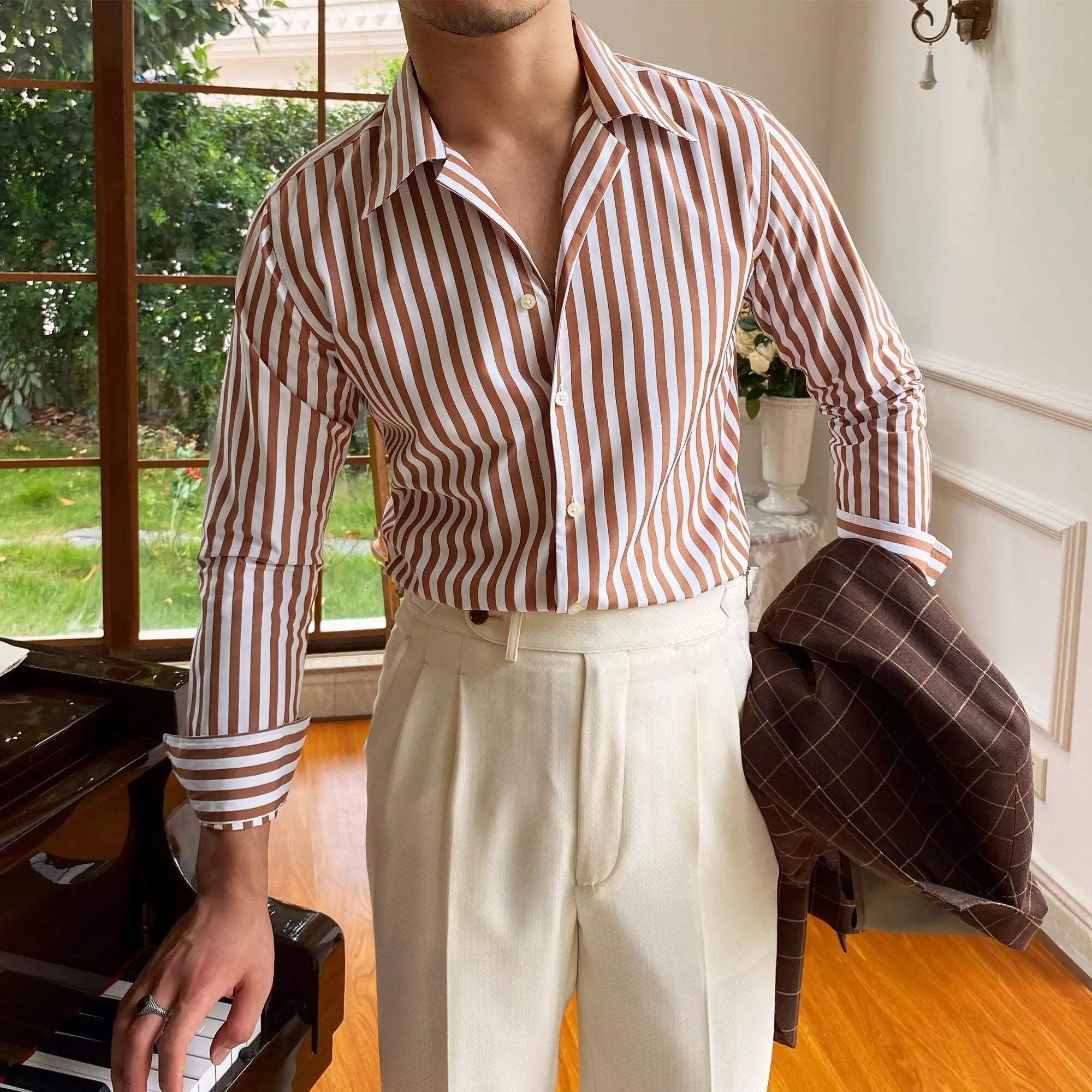 Men's Formal Shirt HARTTMAN HT057 in Brown