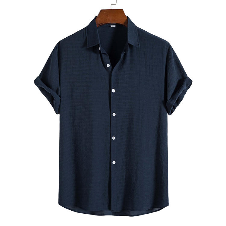 Men's Linen Shirt HARTTMAN HT383 in Navy Blue