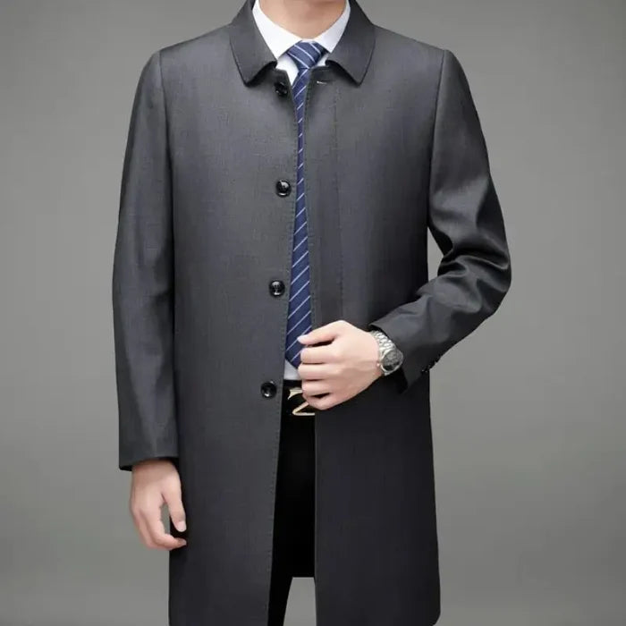 Men's Executive Wool Overcoat HARTTMAN HT229 in Grey