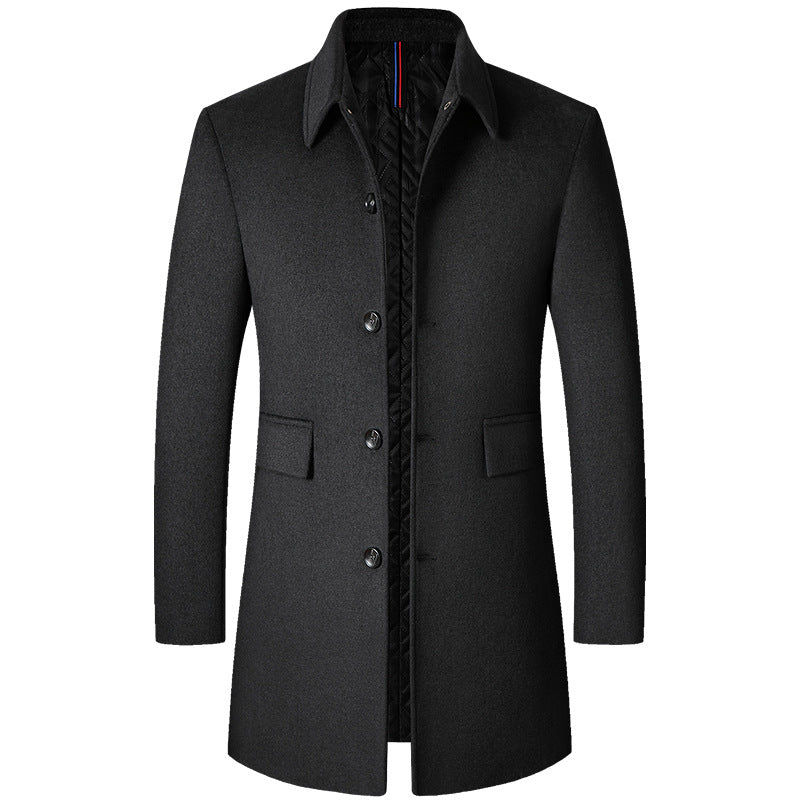 Men's Wool Overcoat HARTTMAN HT230 in Black