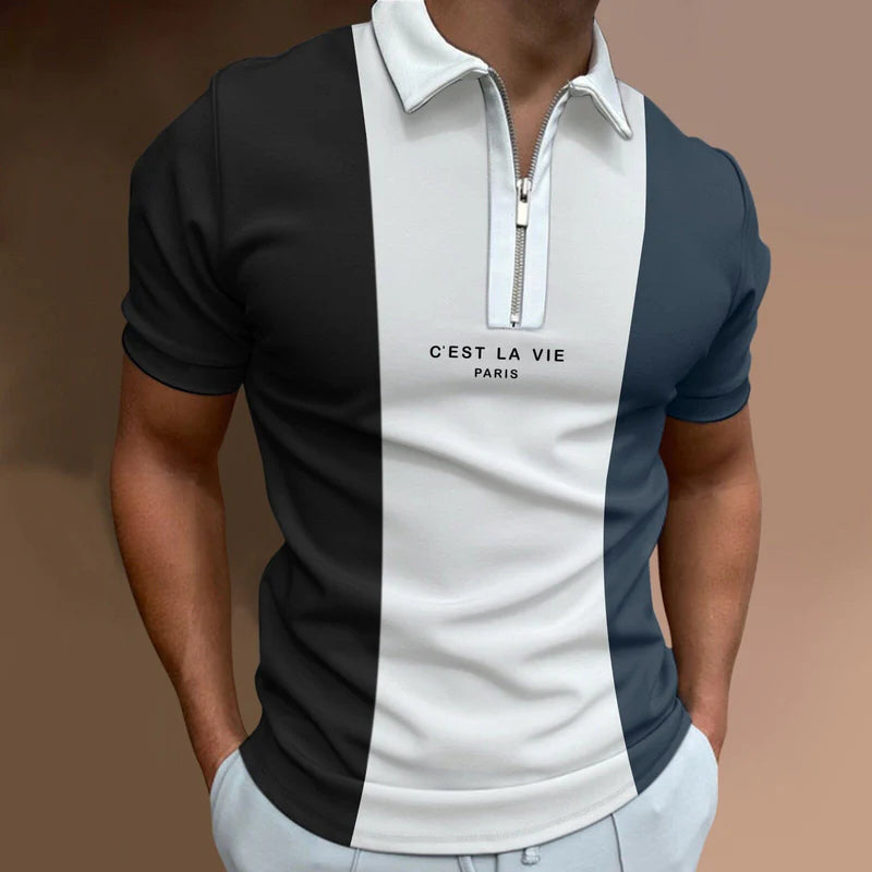 Men's Polo Shirt HARTTMAN HT240 in Black / White / Blue