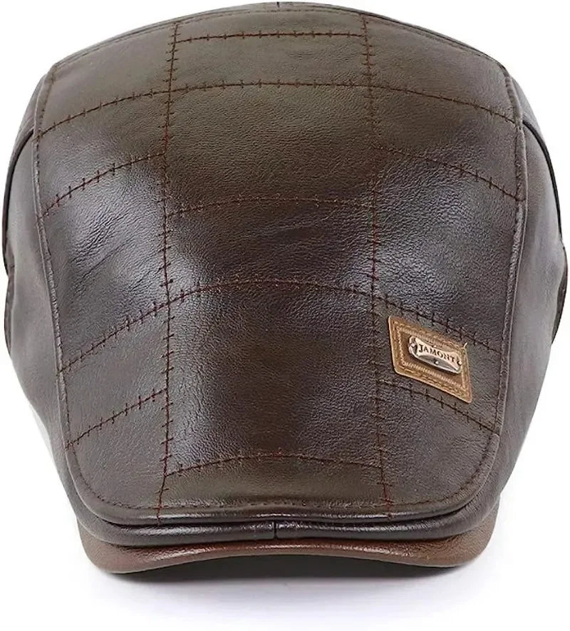 Men's Italian Leather Flat Cap HARTTMAN HT026