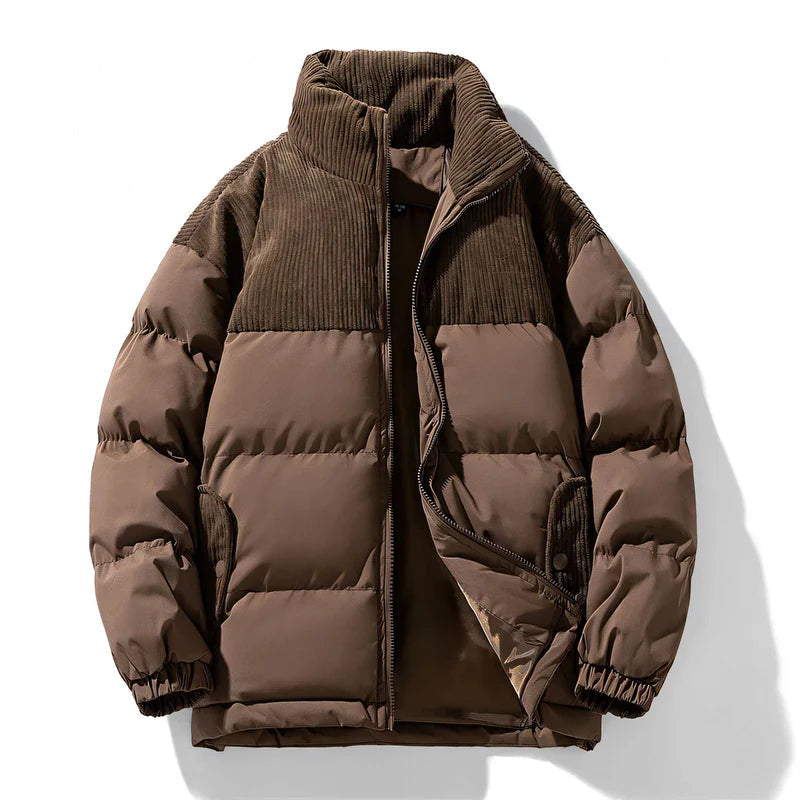 Men's Wool Lined Puffer Jacket HARTTMAN HT127 in Brown