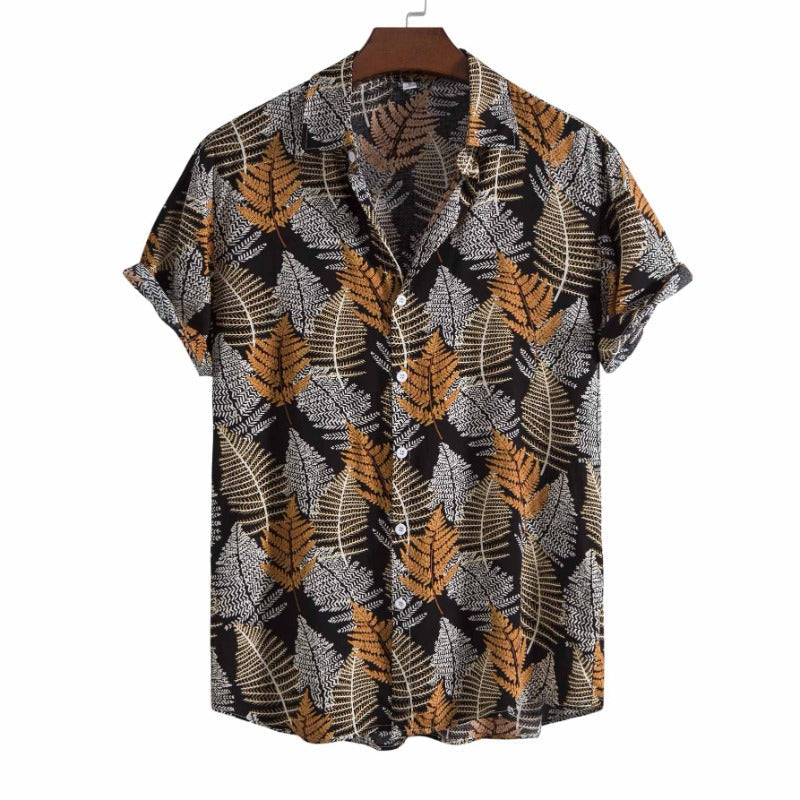 Men's Printed Cotton Shirt HARTTMAN HT400 in Black