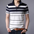Men's Striped Polo Shirt HARTTMAN HT108 in Grey