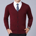 Men's Slim Fit Wool Sweater HARTTMAN HT184 in Wine