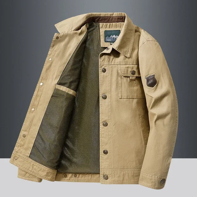 Men's Casual Cotton Jacket HARTTMAN HT183 in Khaki