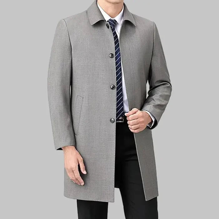 Men's Formal Wool Overcoat HARTTMAN HT226 in Light Grey