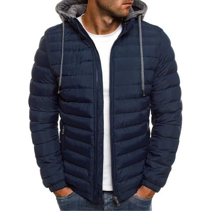 Men's Modern Puffer Jacket HARTTMAN HT108 in Navy Blue