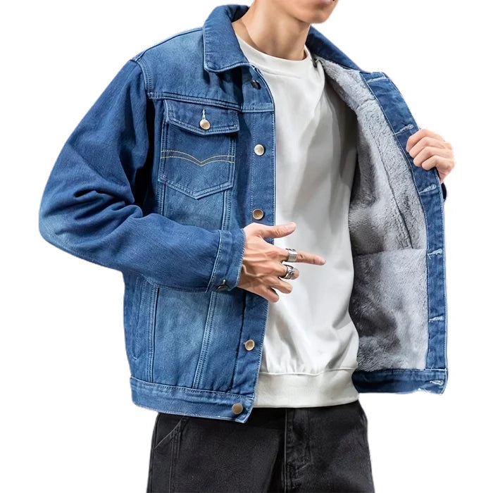 Men's Quilted Denim Jacket HARTTMAN HT094 in Dark Denim