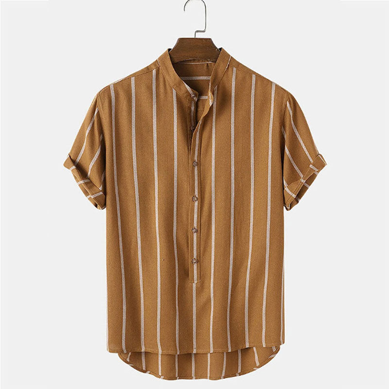 Men's Striped Shirt HARTTMAN HT394 in Brown