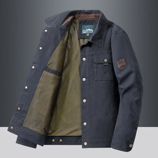 Men's Casual Cotton Jacket HARTTMAN HT183 in Blue