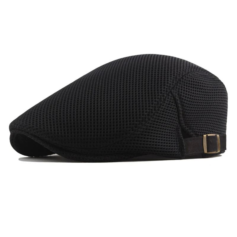Men's Breathable Flat Cap HARTTMAN HT028 in Black