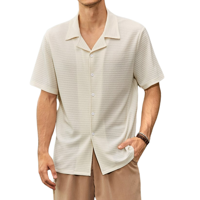 Men's Breathable Linen Shirt HARTTMAN HT344 in Beige