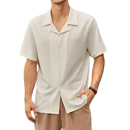 Men's Breathable Linen Shirt HARTTMAN HT344 in Beige