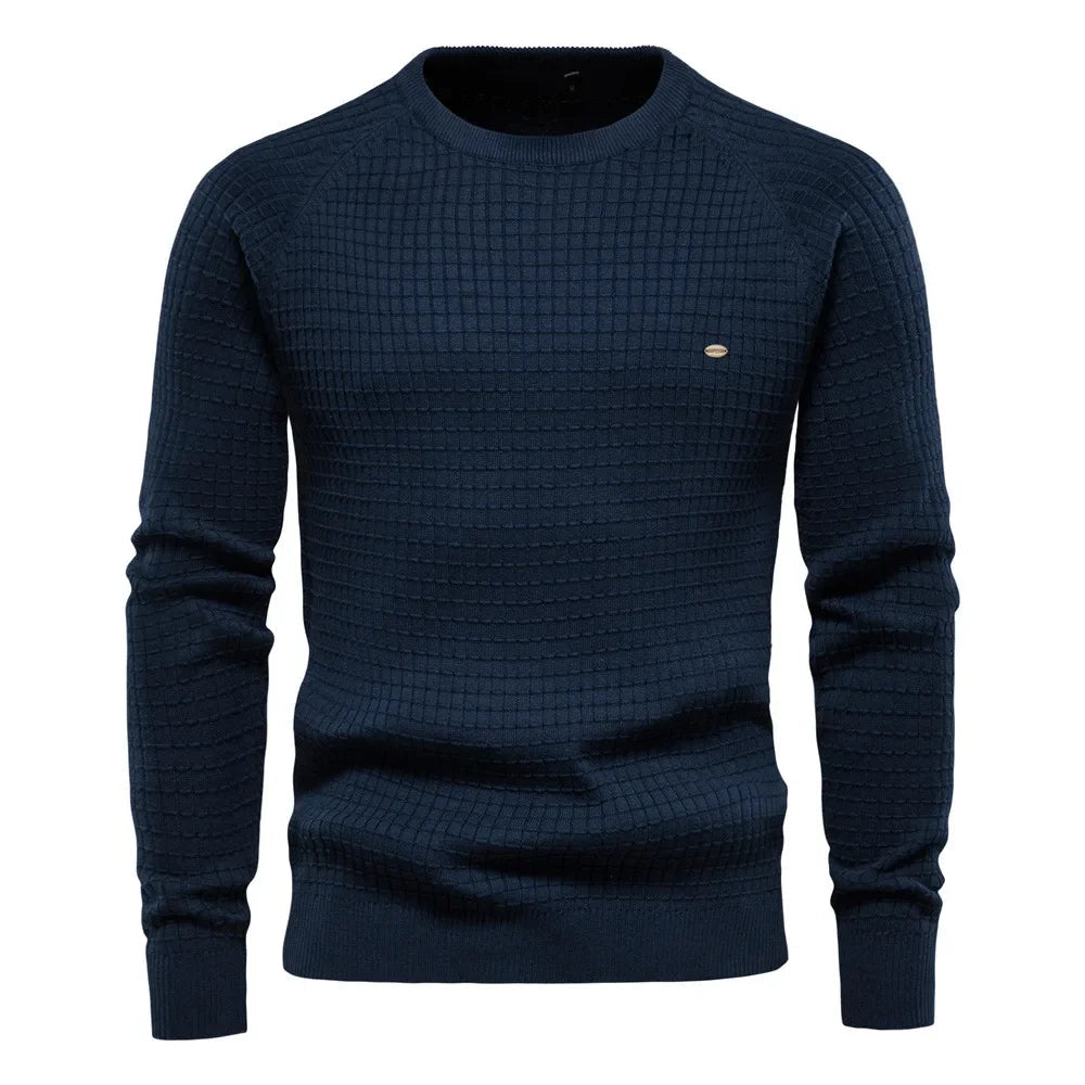 Men's Wool Sweater HARTTMAN HT171 in Navy Blue