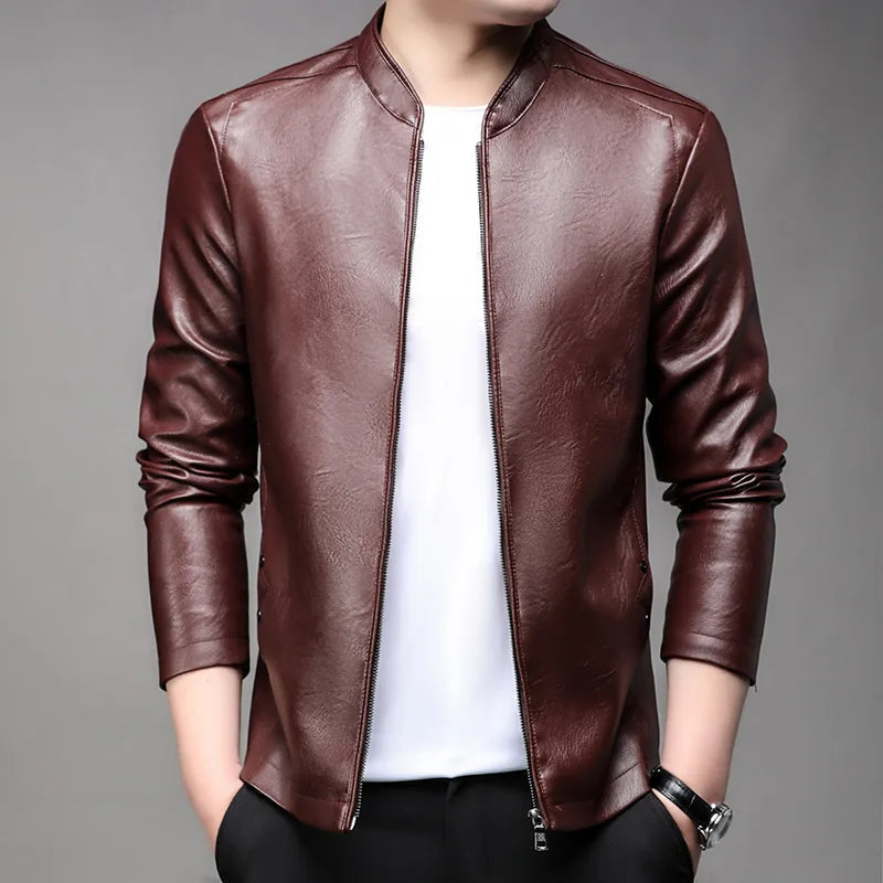 Men's Leather Jacket HARTTMAN HT169 in Red