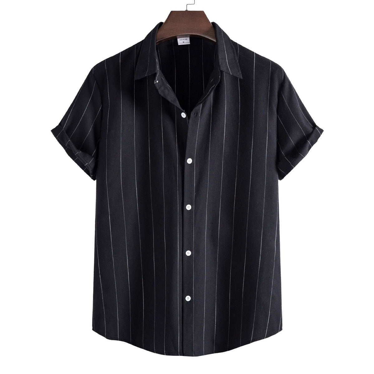 Men's Striped Cotton Shirt HARTTMAN HT401 in Black