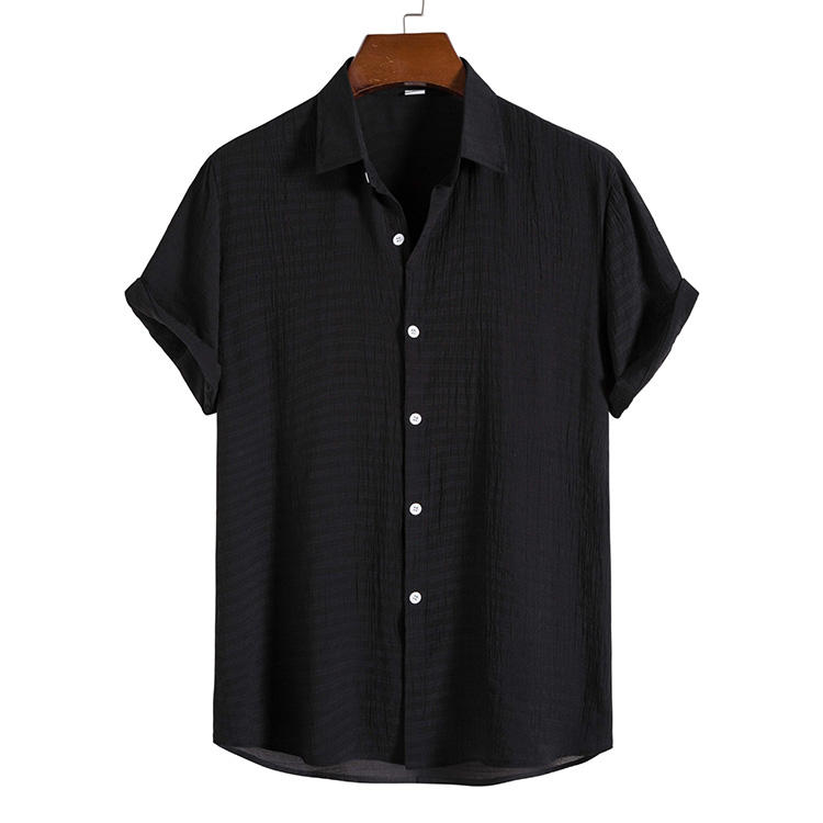 Men's Linen Shirt HARTTMAN HT383 in Black