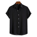 Men's Linen Shirt HARTTMAN HT383 in Black