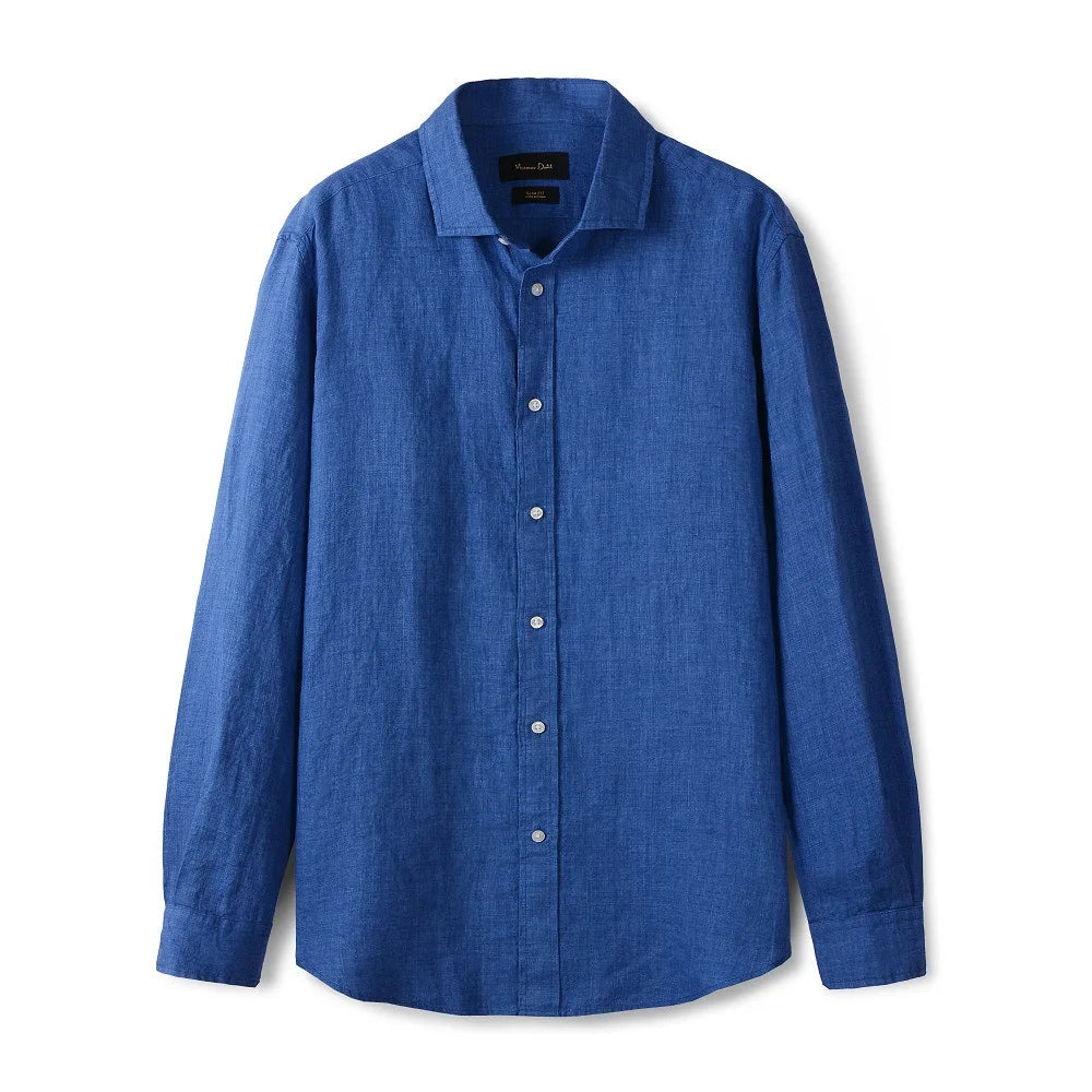 Men's Plain Linen Shirt HARTTMAN HT347 in Dark Blue