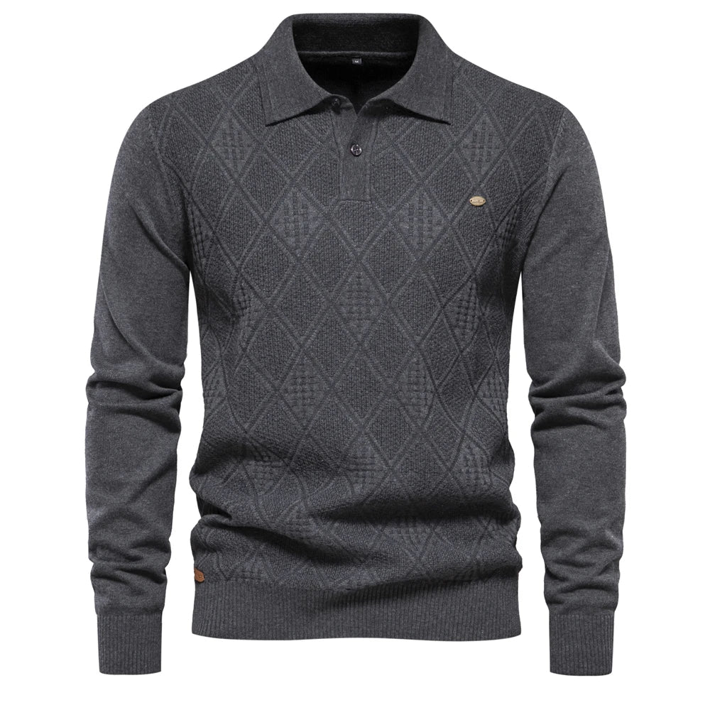 Men's Slim Fit Wool Sweater HARTTMAN HT178 in Grey
