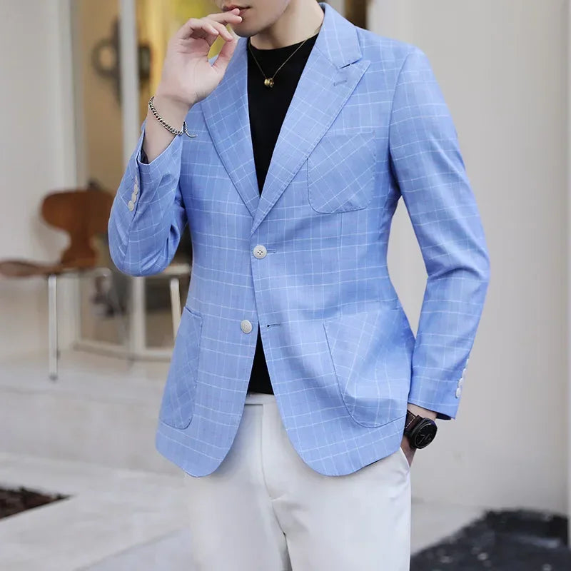 Men's Blazer HARTTMAN HT015 in Blue Check