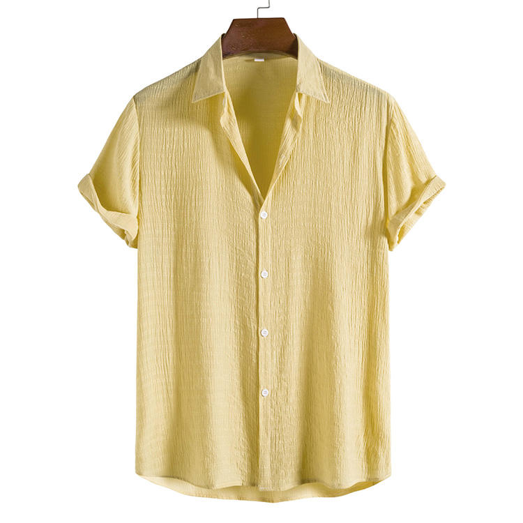 Men's Linen Shirt HARTTMAN HT383 in Yellow