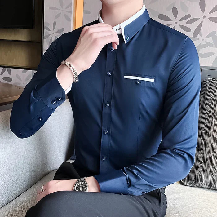 Men's Formal Shirt HARTTMAN HT152 in Dark Blue
