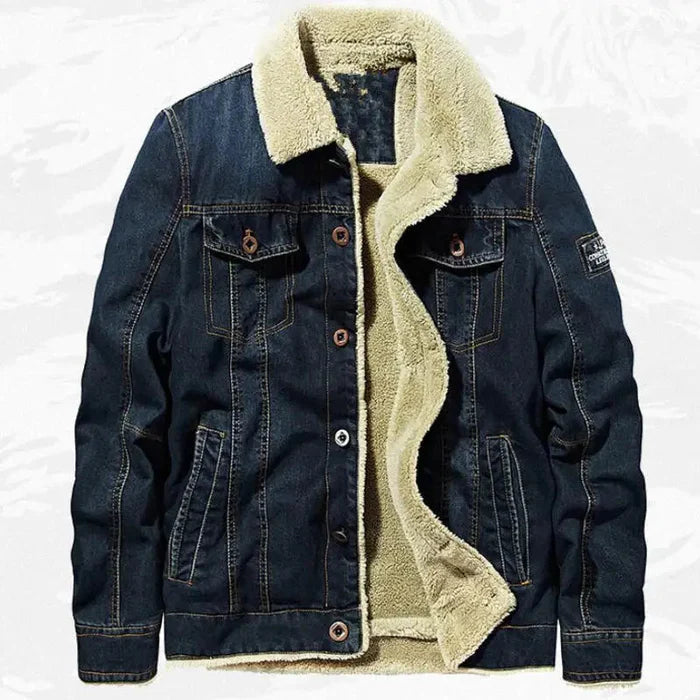 Men's Quilted Denim Jacket HARTTMAN HT137 in Dark Blue