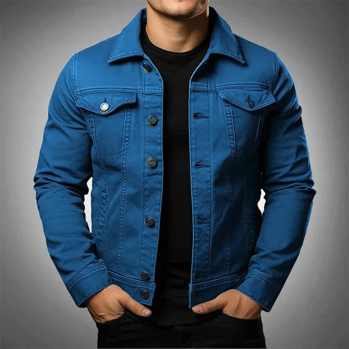 Men's Slim Denim Jacket HARTTMAN HT073 in Sky Blue