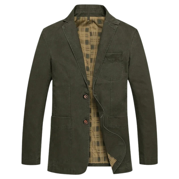Men's Cotton Blazer HARTTMAN HT354 in Military Green